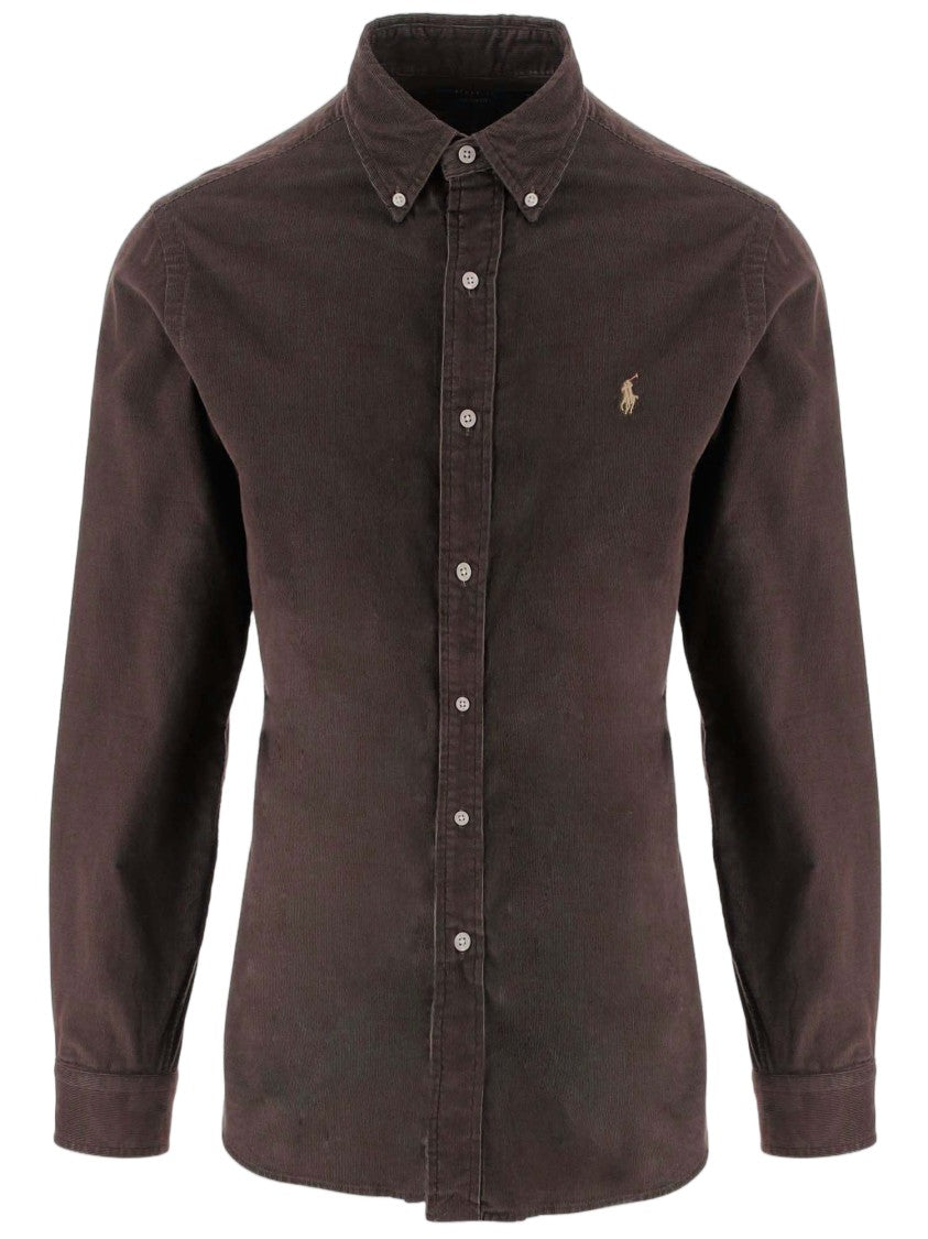 Polo Ralph Lauren Ribbed Cotton Velvet Shirt With Button-Down Collar