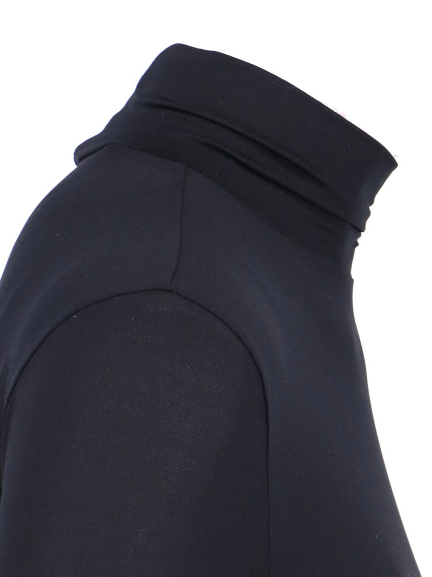 Aspesi Fitted Black Top With High Collar