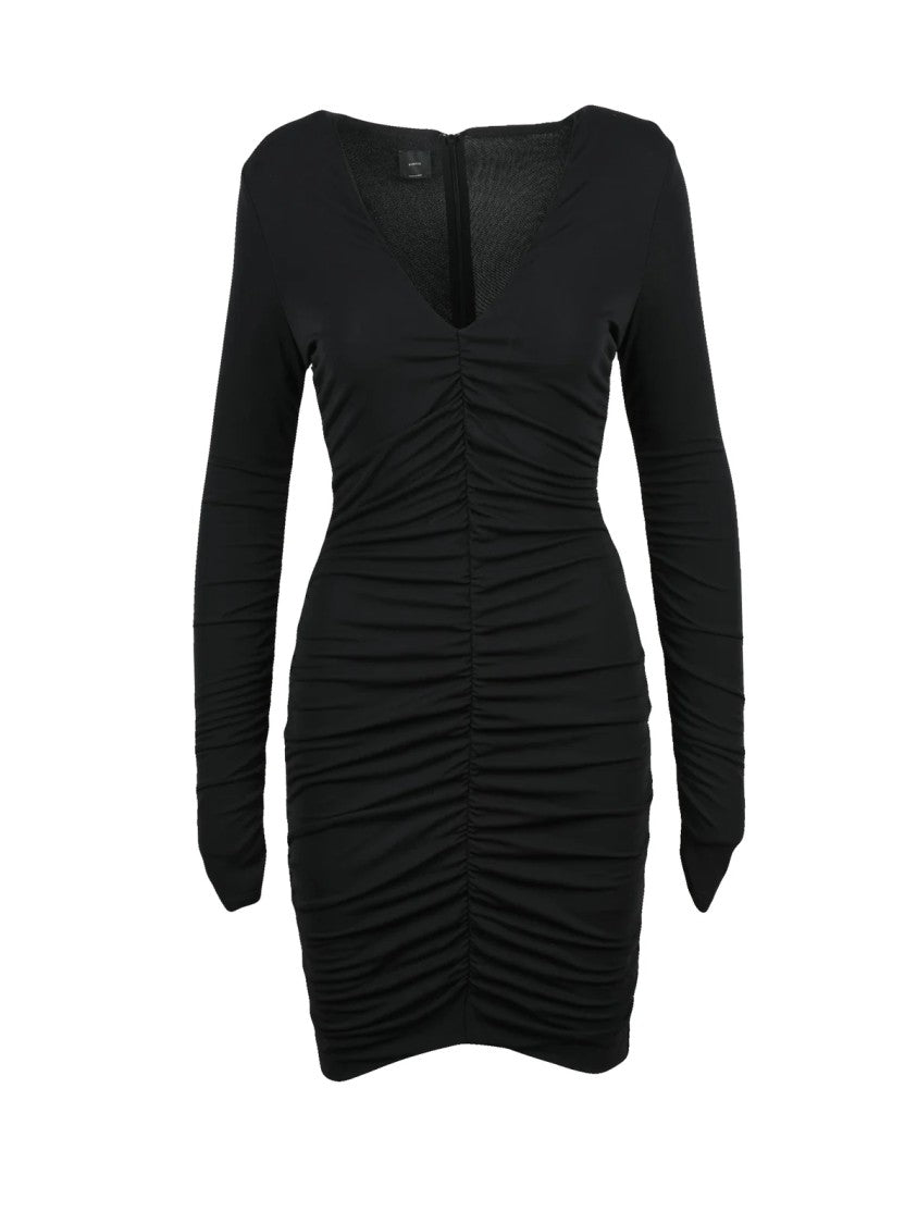 Pinko Black Viscose Fototurbo Stretch Mini Dress