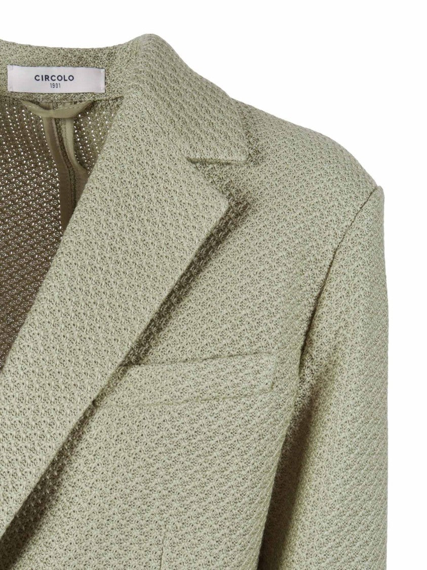 Circolo 1901 Textured Tailored Jacket With Notched Lapels And Flap Pockets