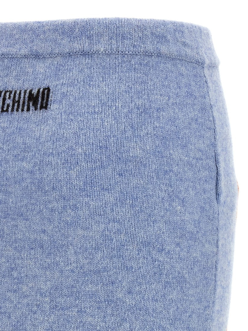 Moschino Shetland Wool Knit Skirt With Landscape Intarsia