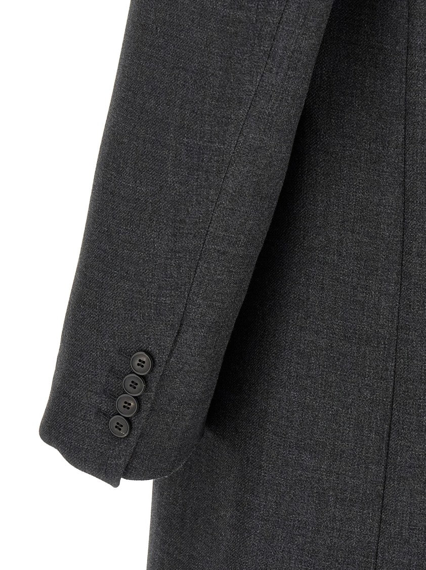 Dries Van Noten Double-Breasted Wool Coat With Structured Silhouette