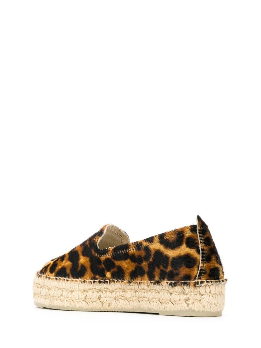 Manebi Leopard Print Slip-On Espadrilles