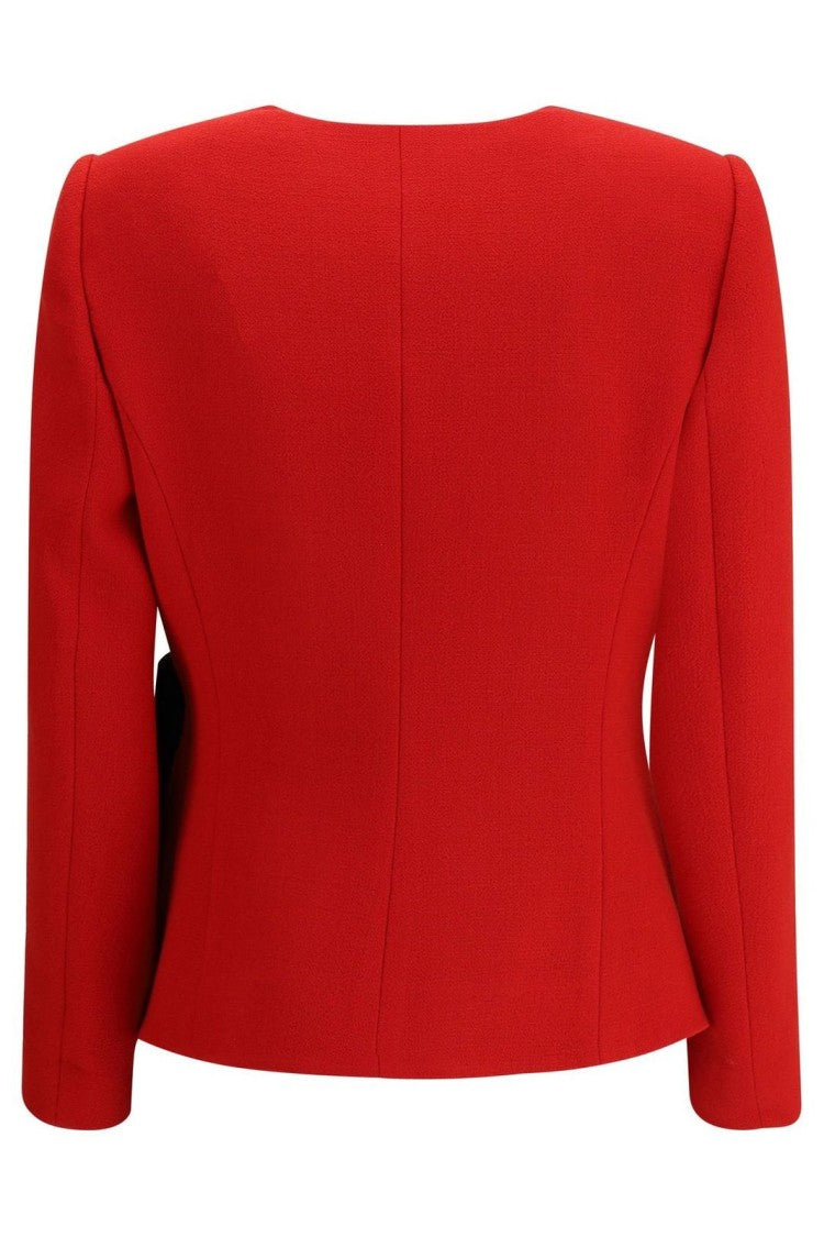Valentino Bow Wool Blazer – Red