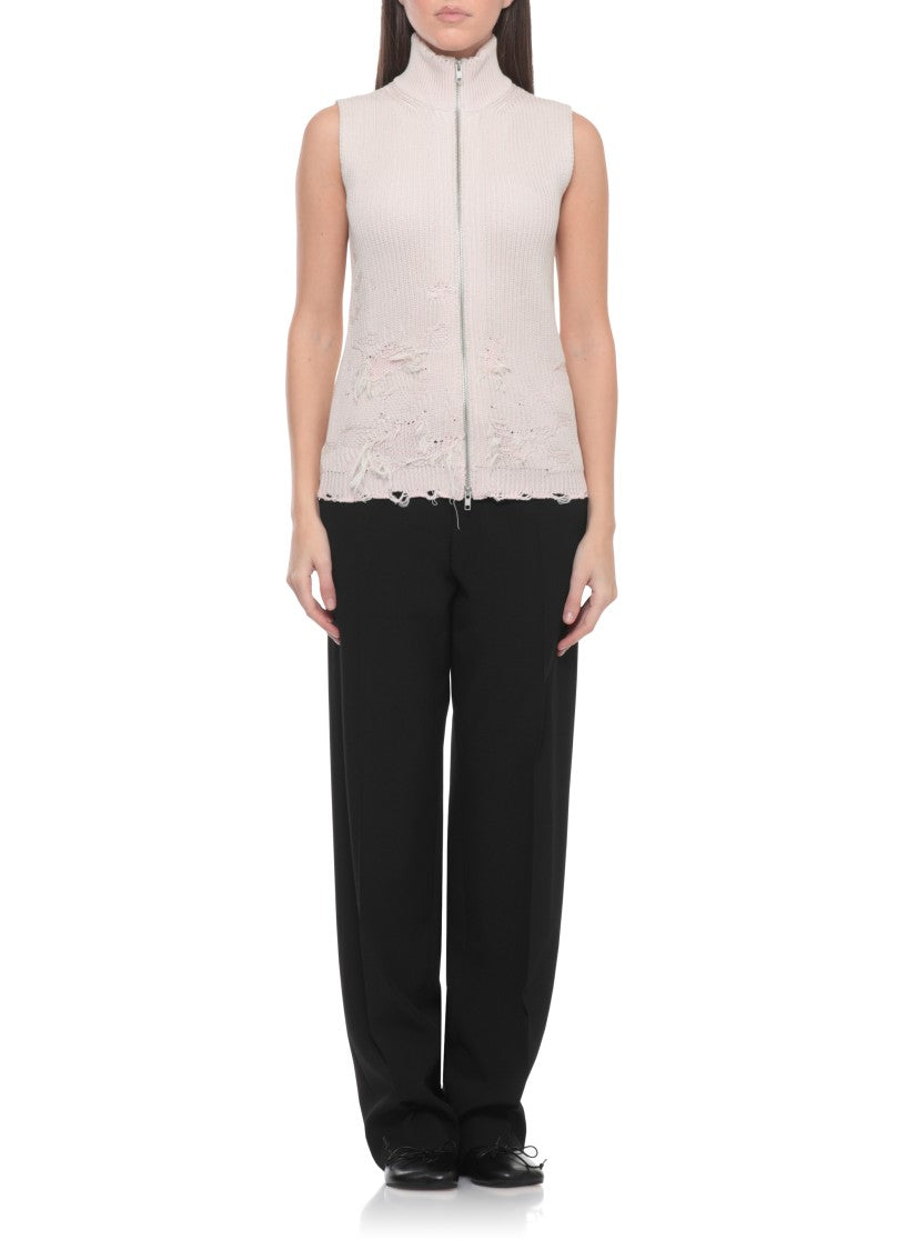 Mm6 By Maison Margiela Cotton Ripped Gilet