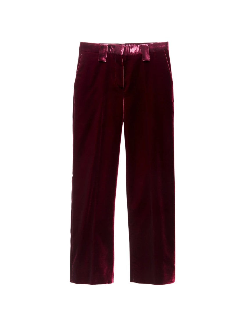 Versace Straight-Leg Viscose Velvet Trousers With Medusa Hardware