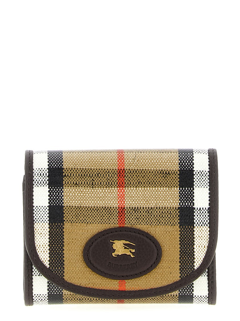 Burberry Burberry Check Jacquard Compact Wallet With Leather Details
