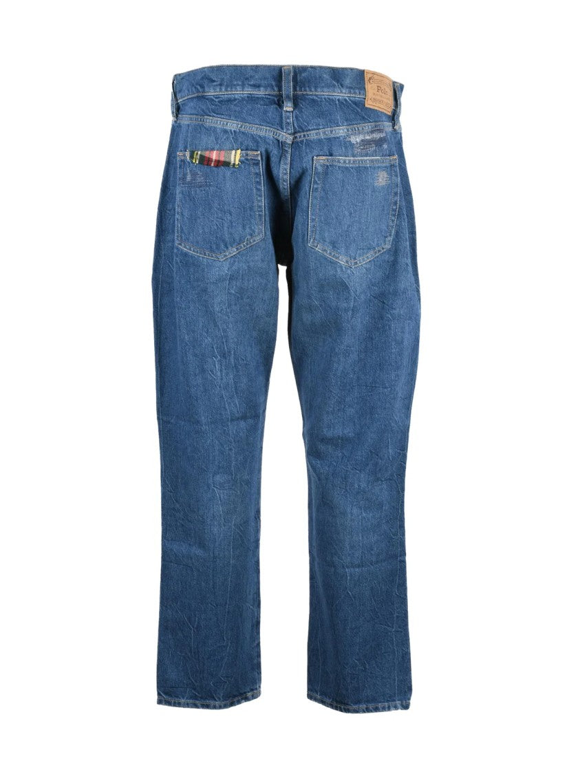 Polo Ralph Lauren Slim Boyfriend Jeans With Distinctive Patchwork And Durable Finish