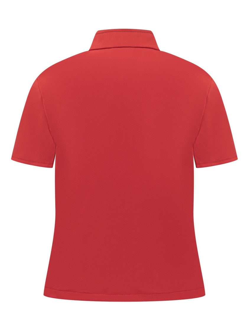 Courrèges Short-Sleeved High Neck Top With Front Zipper Closure