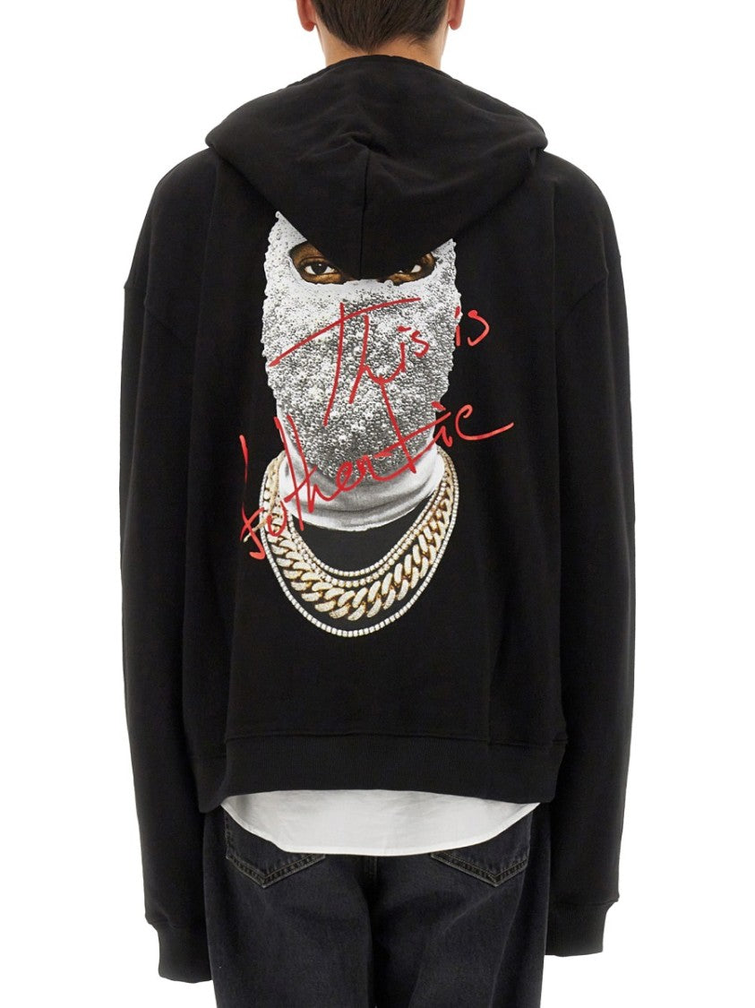 Ih Nom Uh Nit Relaxed Fit Black Hoodie With Graphic Design