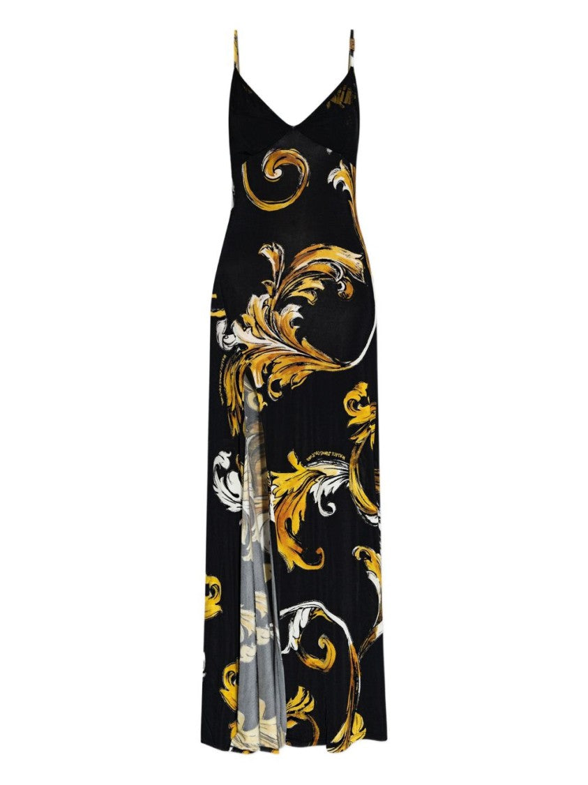 Versace Jeans Couture Maxi Dress With Signature Barocco Print