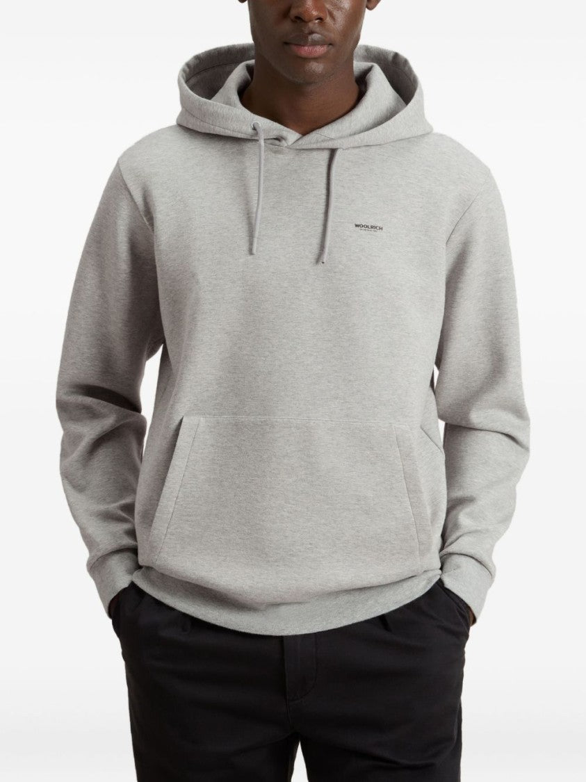 Woolrich Light Grey Hoodie With Adjustable Drawstring