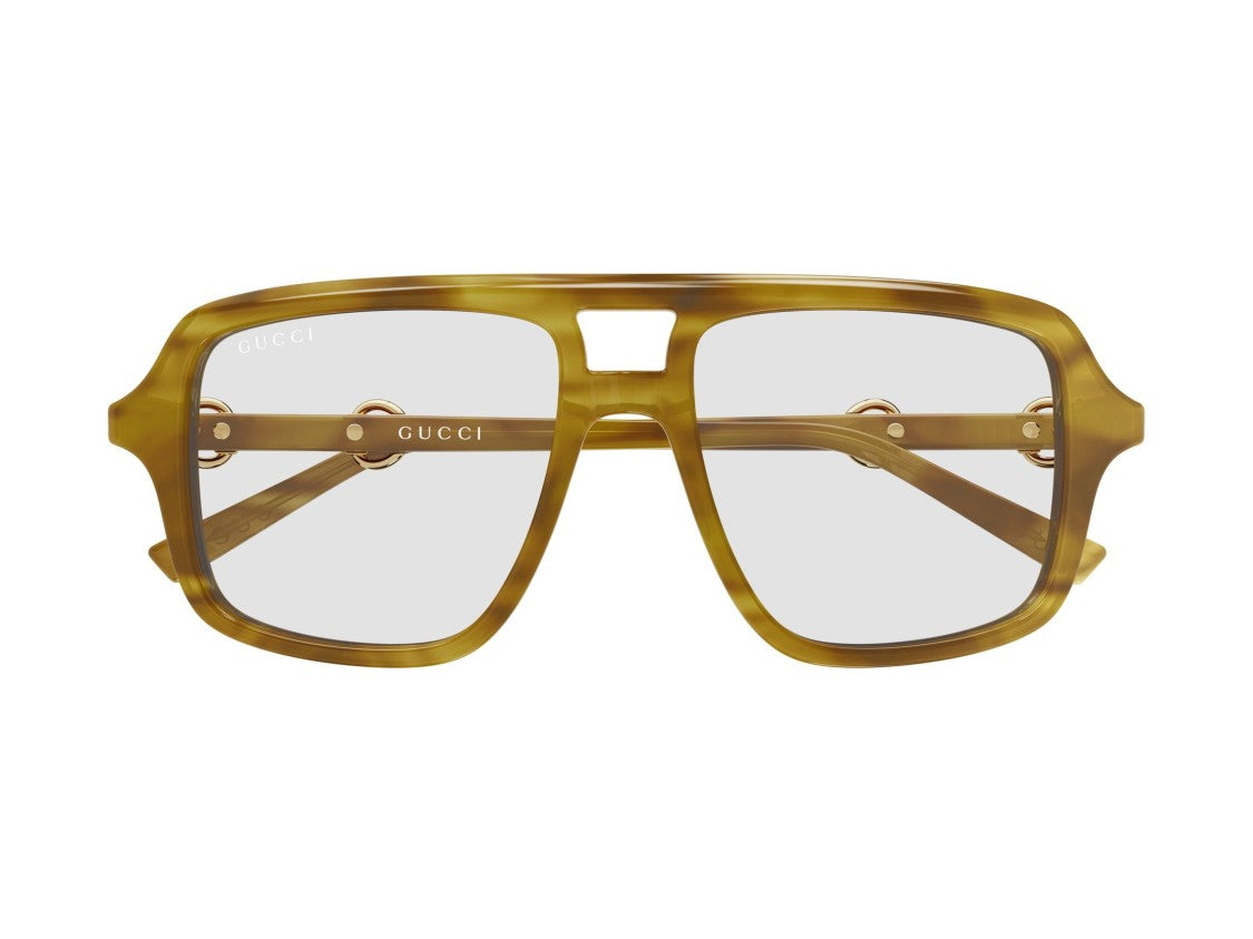Gucci Gold Amber Gg2052s Translucent Oversized Square Sunglasses