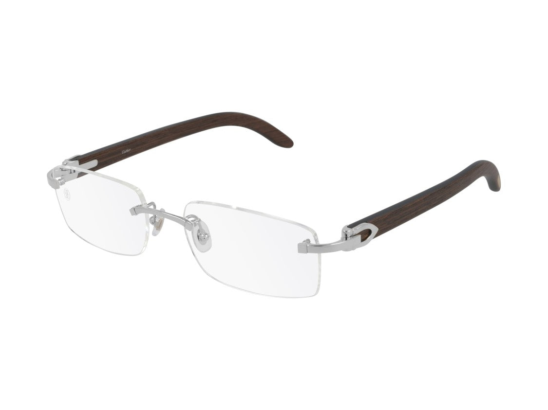 Cartier Ct0052o Rimless Wood Rectangular Eyeglasses
