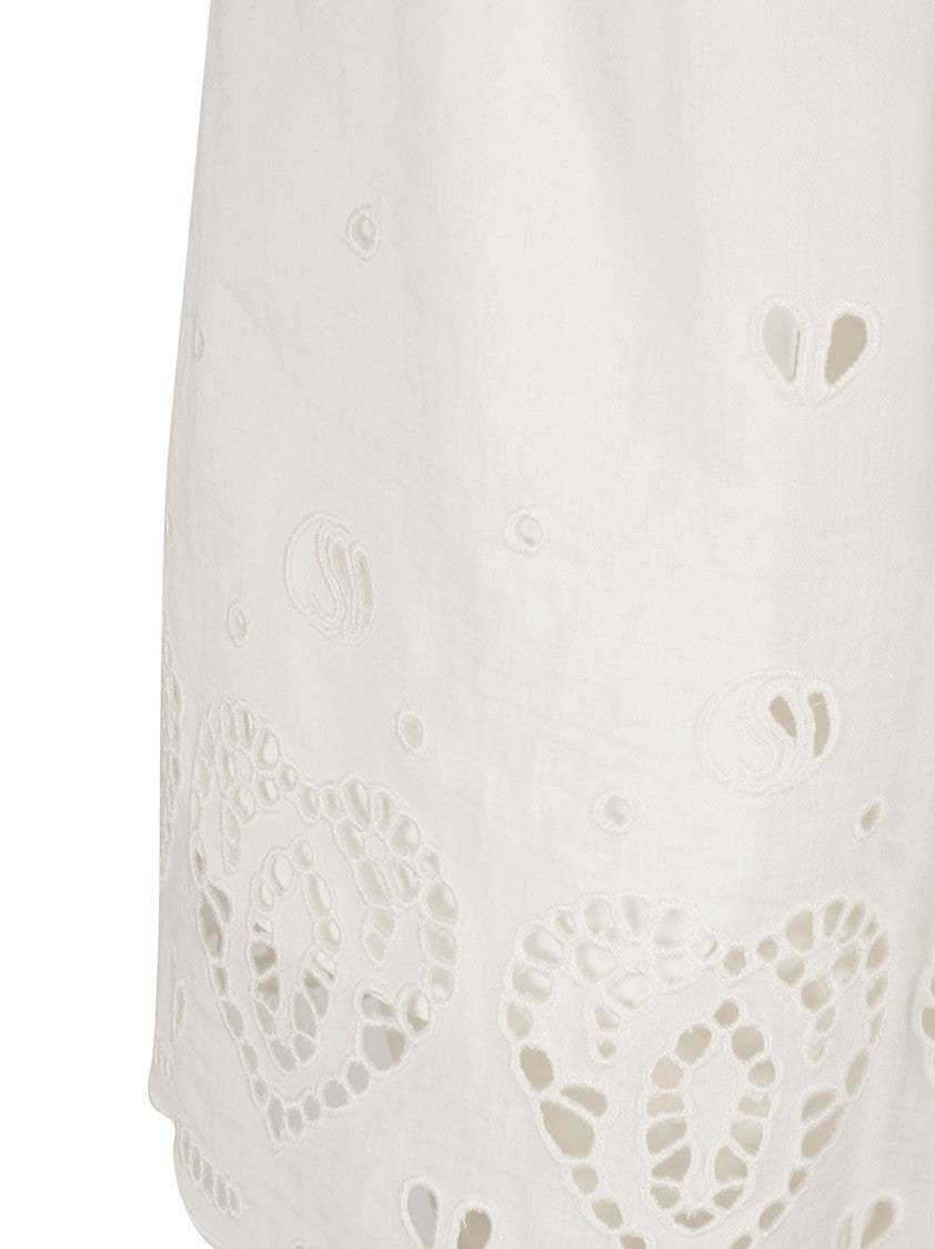 Stella Mccartney Delicate Embroidered White Shorts