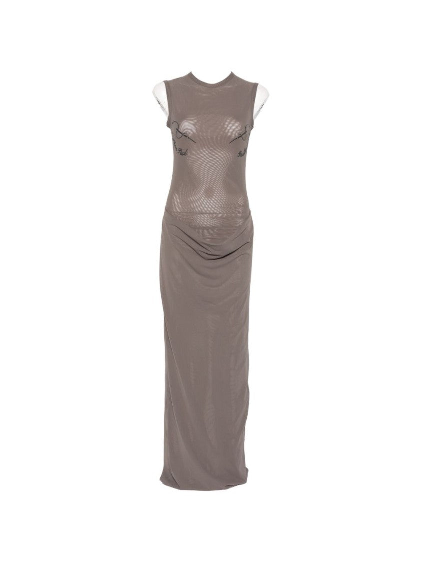 Jean Paul Gaultier Green Silk And Nylon Knit Dress