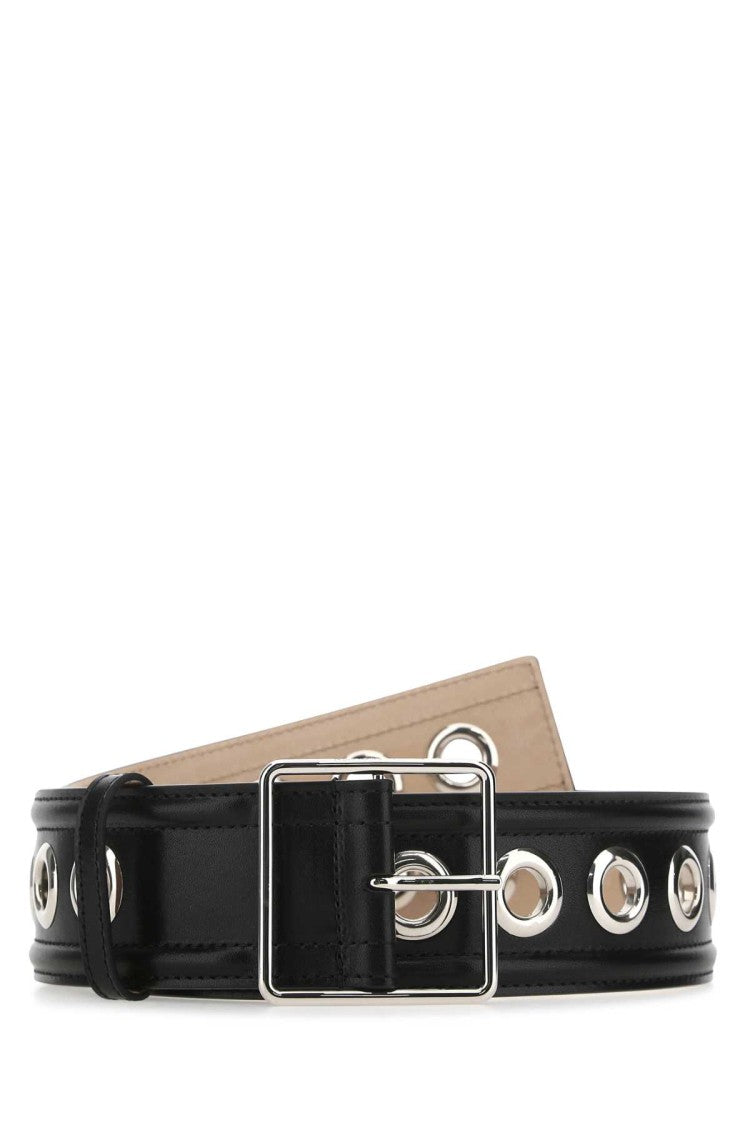 Alexander Mcqueen Black Leather Belt
