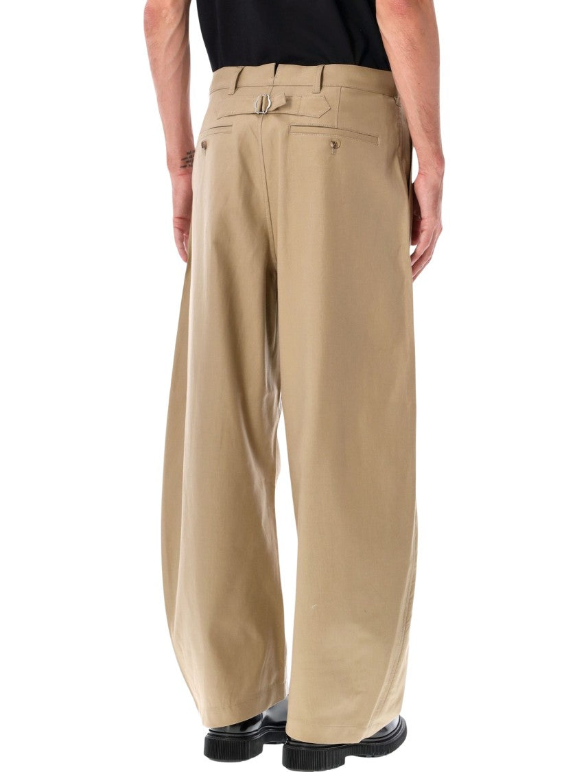 Comme Des Garçons Brown Wide-Leg Chino Pants