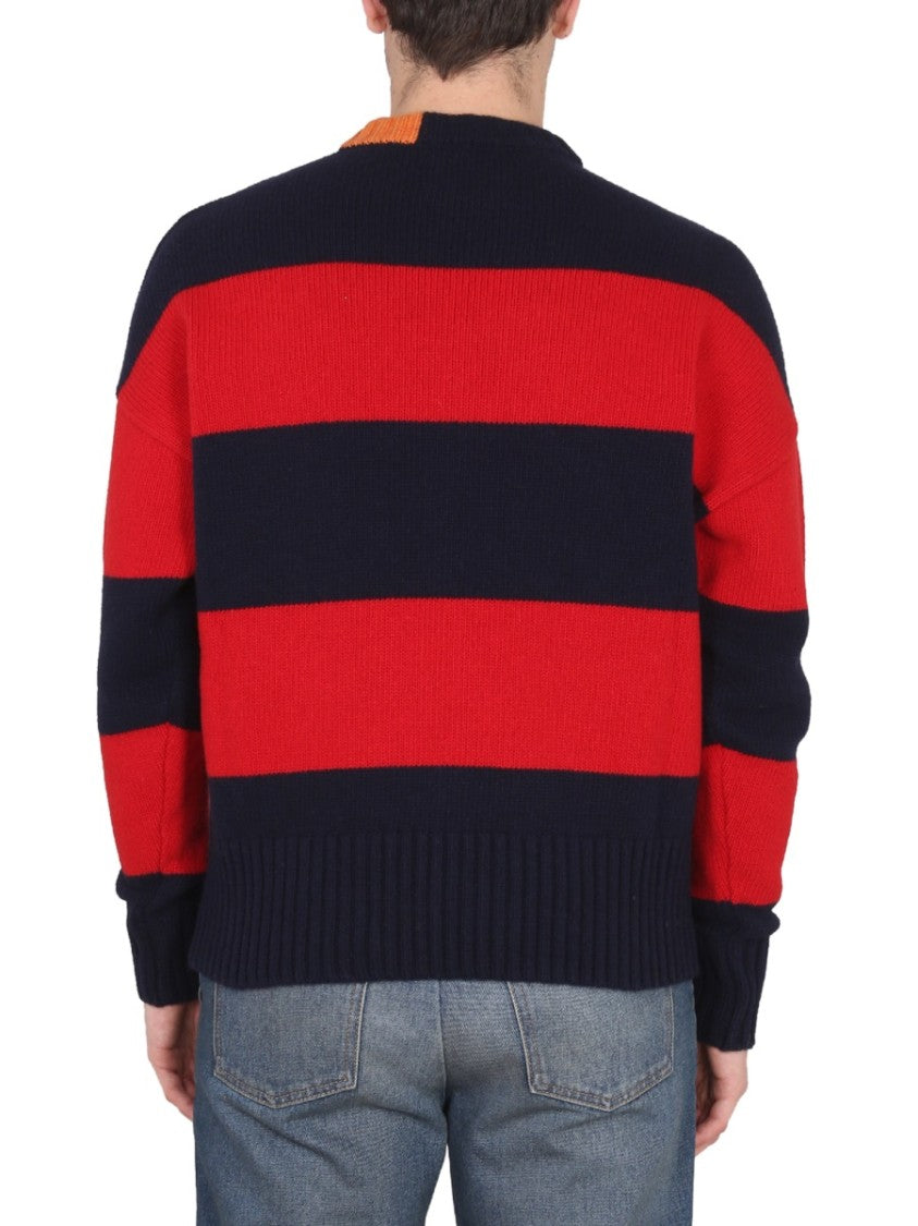 Right For Cross-Neck Rugby Shirt With Horizontal Stripes
