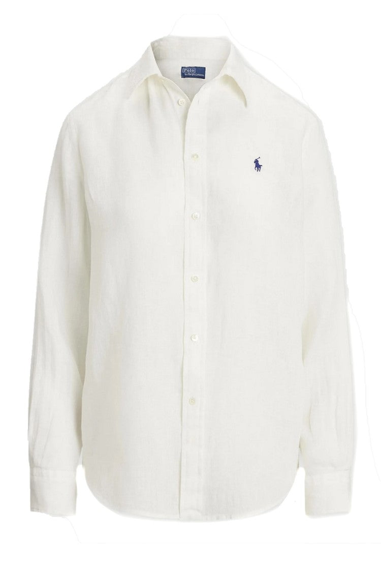 Polo Ralph Lauren Relaxed Fit White Linen Button-Down Shirt