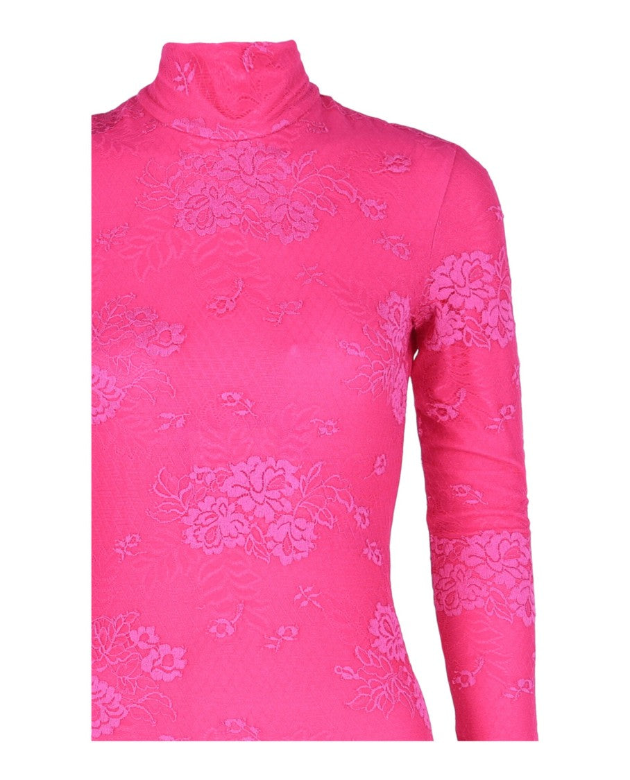 Balenciaga Floral Lace Mini Dress With Gloves