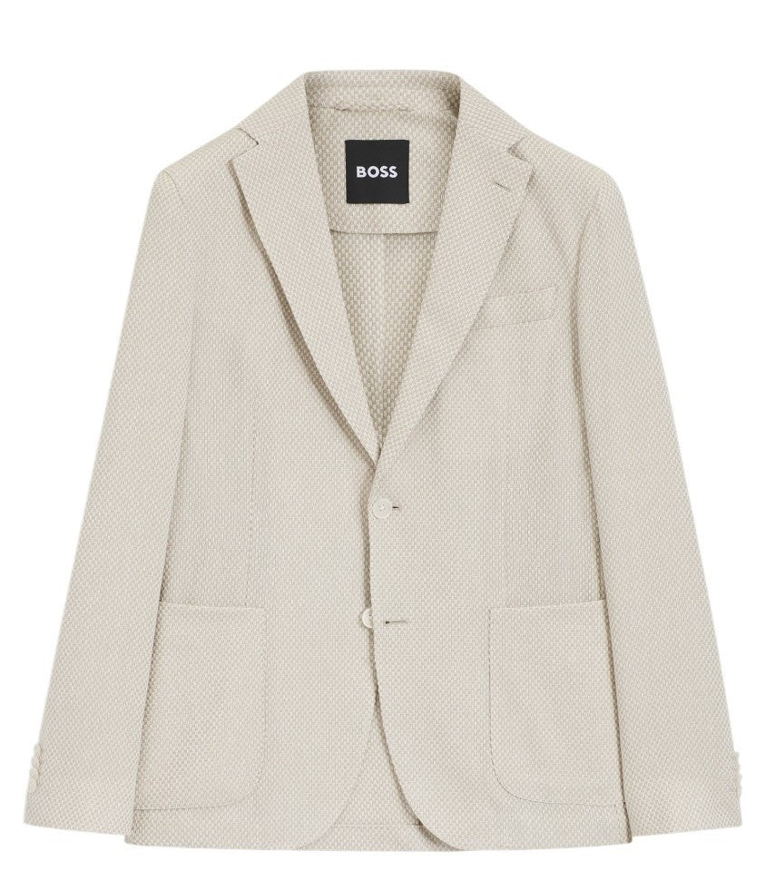 Boss Patterned Cotton Blend 2 Button Jacket