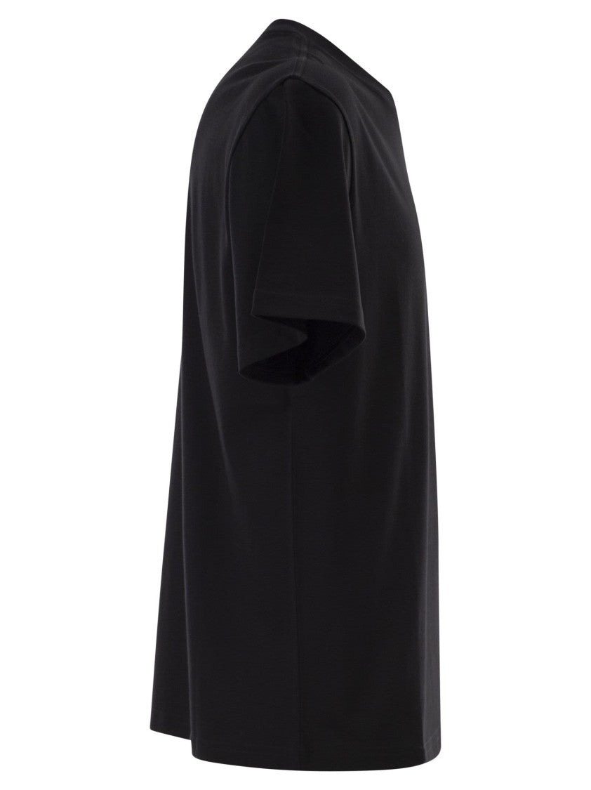 Hogan Crew Neck Cotton Jersey T-Shirt With Contrasting Logo