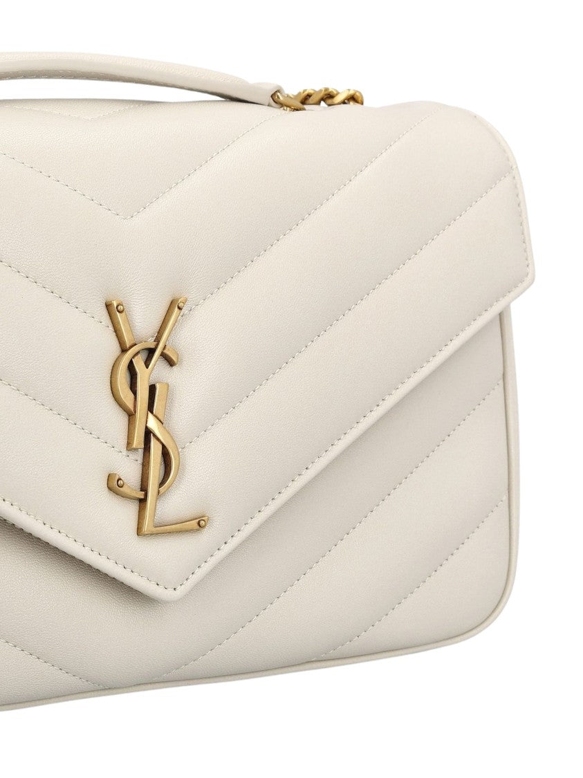 Saint Laurent Quilted Medium Shoulder Bag With Brass Logo