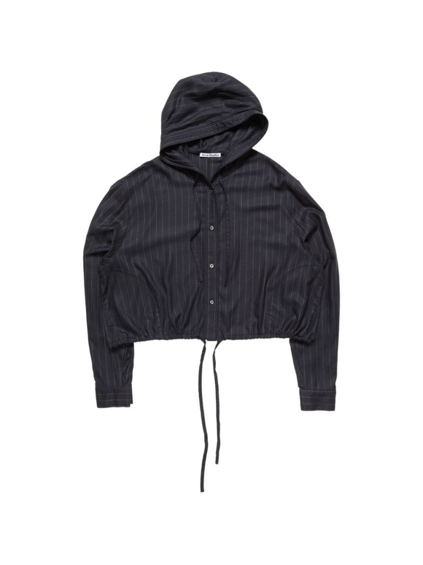 Acne Studios Cropped Pinstripe Relaxed-Fit Jacket