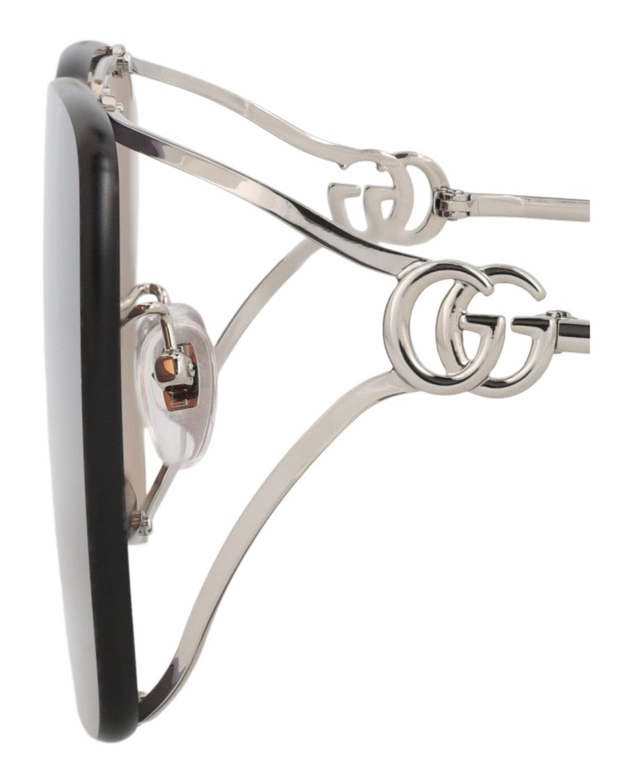 Gucci Square-Frame Metal Sunglasses