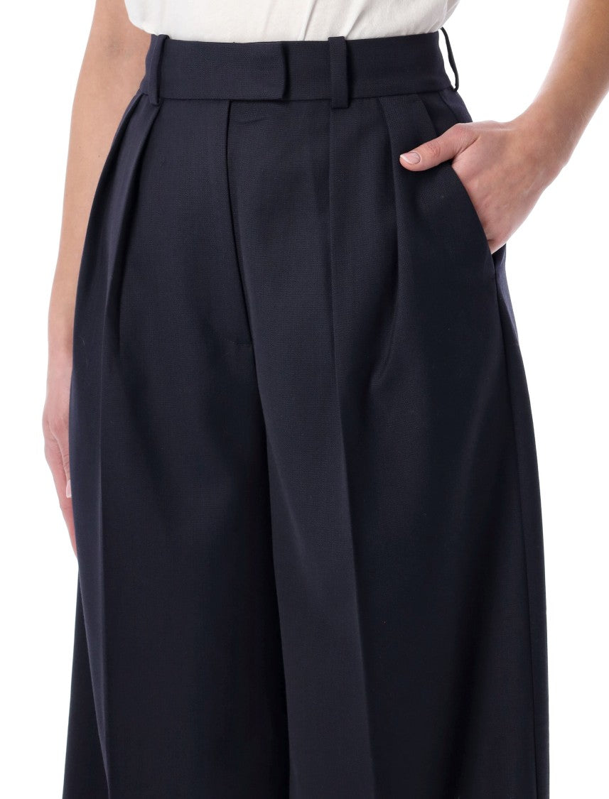Anine Bing Lou Wool Blend Wide Trousers