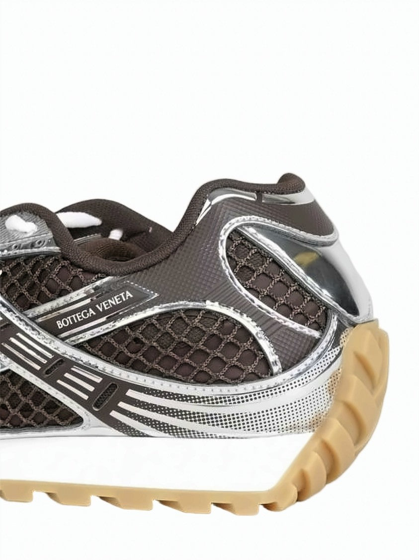 Bottega Veneta Sporty Brown Sneakers With Metallic Accents