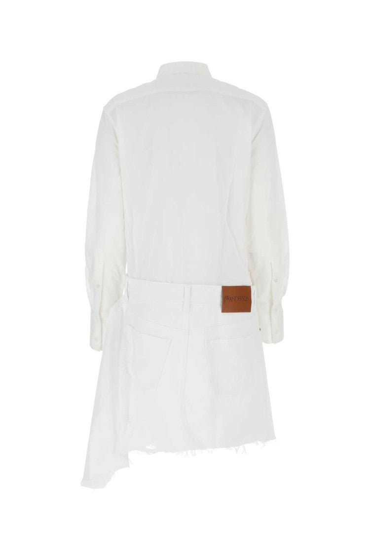 J. W. Anderson White Poplin And Denim Dress