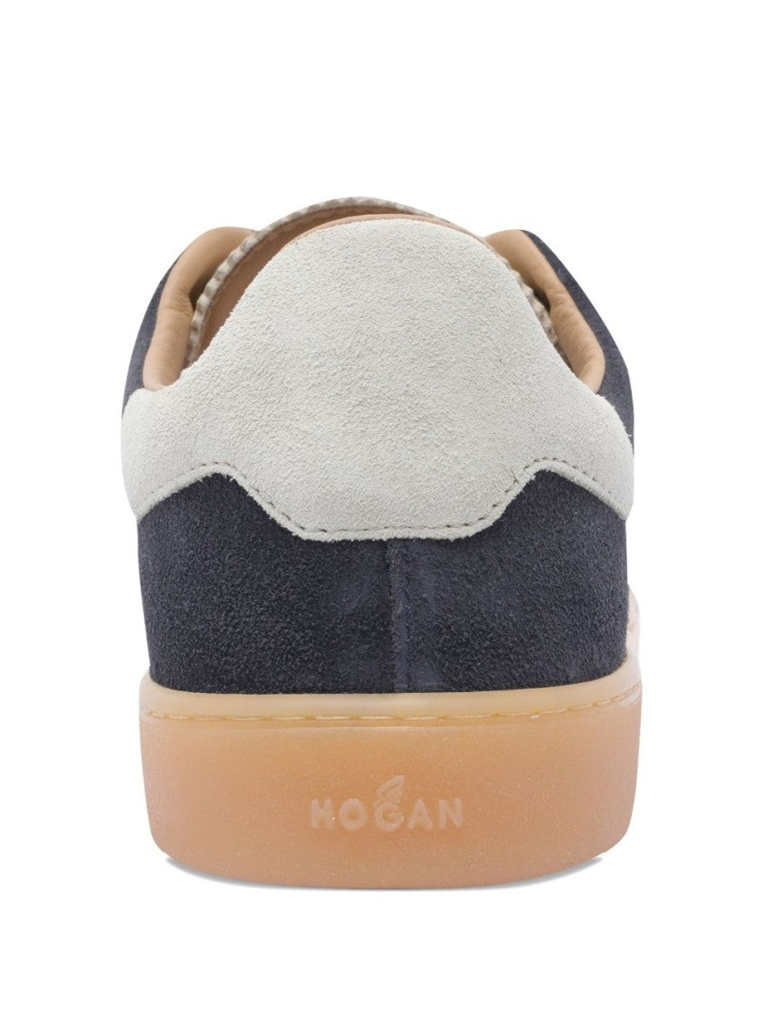 Hogan Dark Blue Suede Lace-Up Sneakers