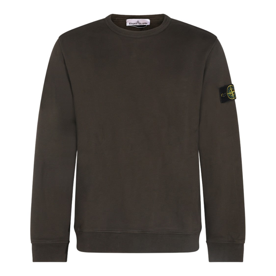 Stone Island Minimalist Brown Sweater With Embroidered Compass Logo