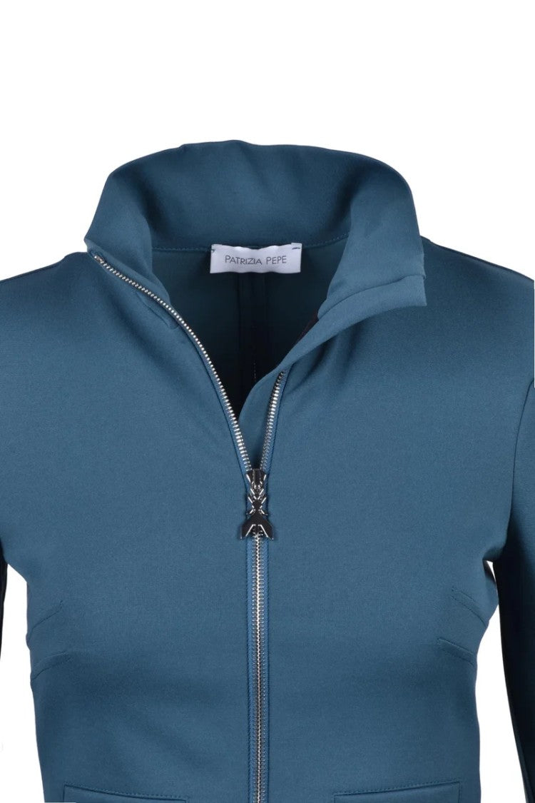 Patrizia Pepe Cropped Bolero Jacket With High Collar