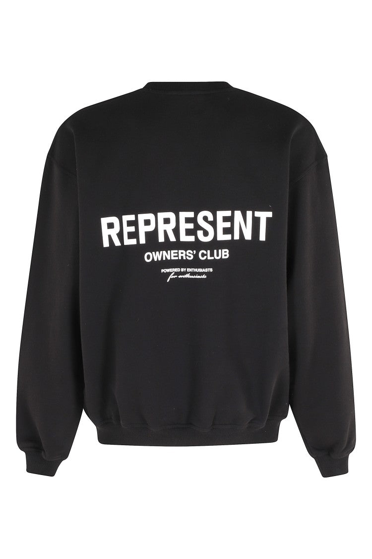 Represent Black Owners Club Zip Back-Logo Cotton Sweatshirt