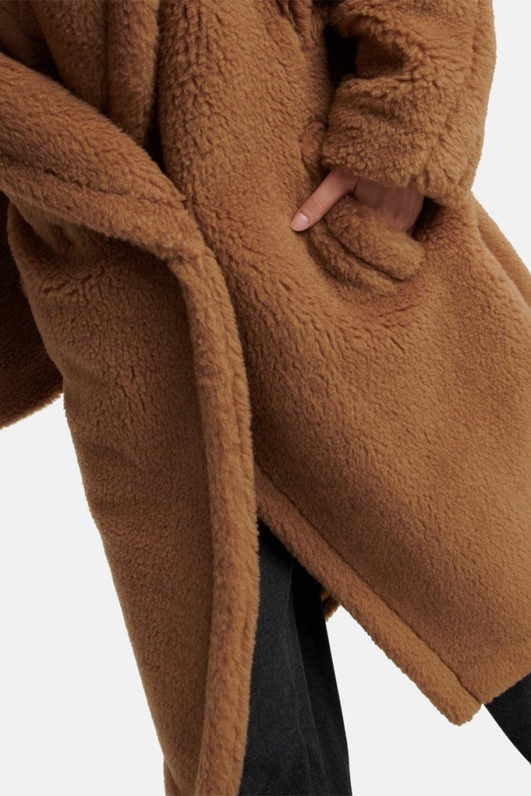 Max Mara Camel Teddy Plush Double-Breasted Camel Coat
