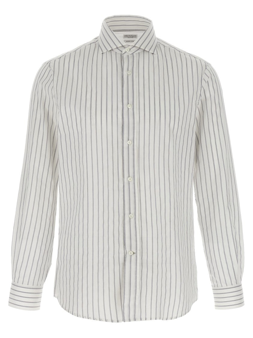 Brunello Cucinelli Striped Canvas Shirt