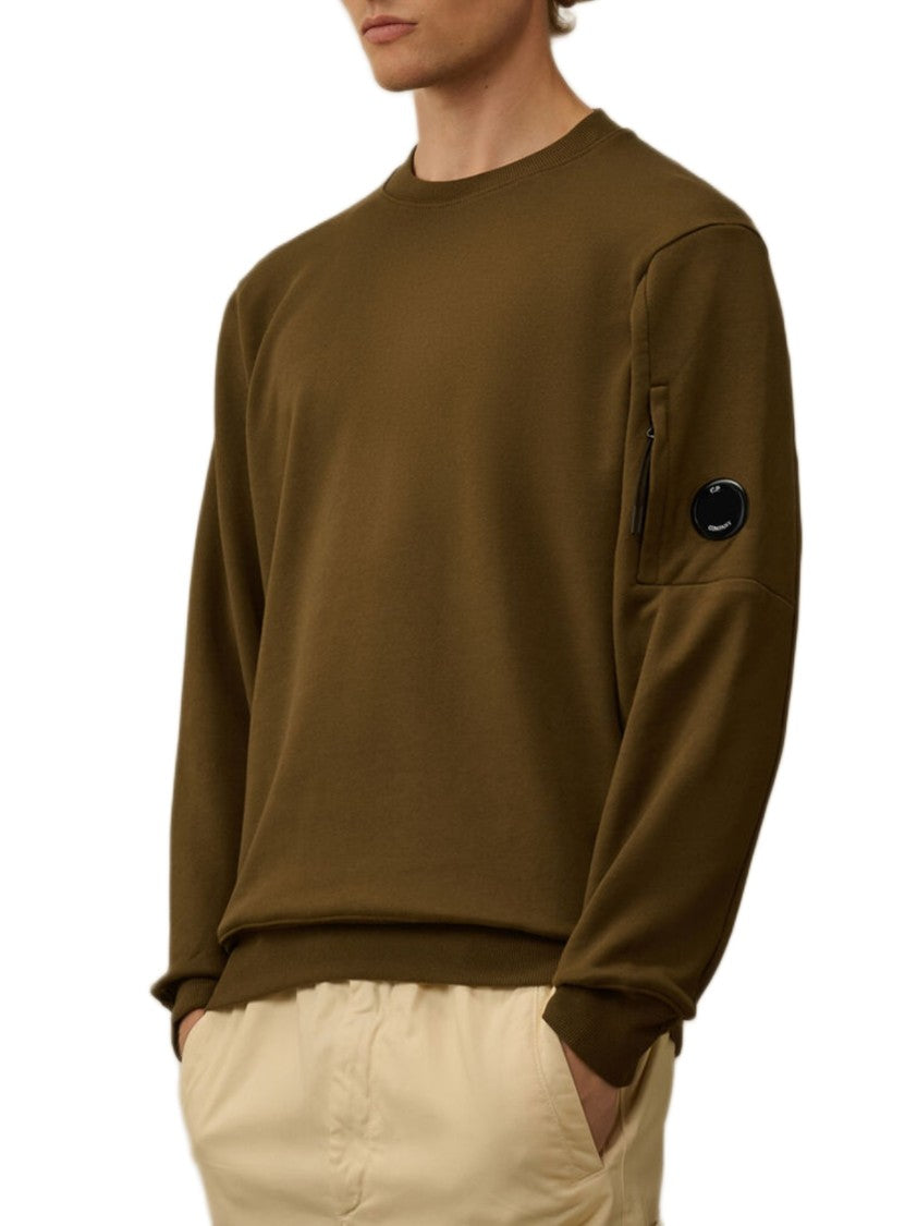 C.P. Company Diagonal Raised Fleece Crewneck Sweater With Iconic Lens Detail