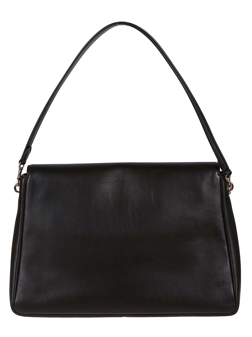 Tory Burch Charlie Large Black Leather Bag