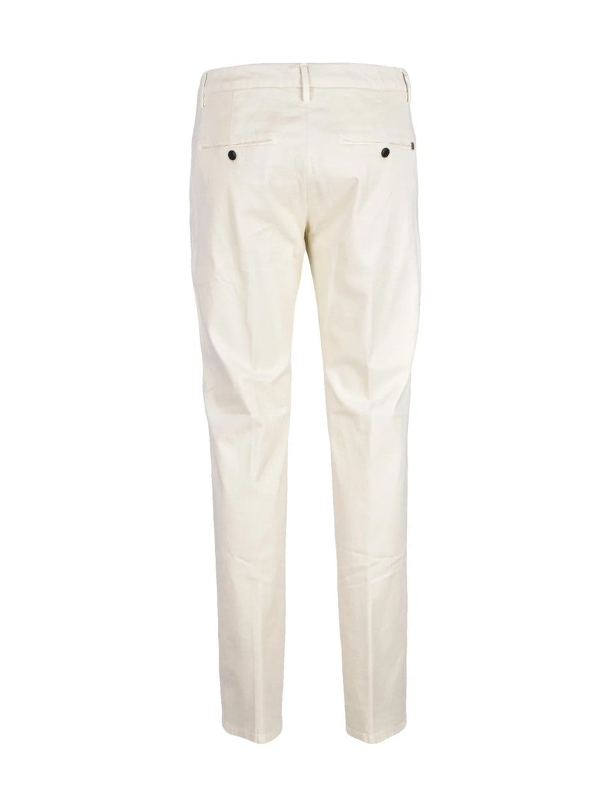 Dondup Beige Stretch Cotton Zip Spiritissimo Formal Pants