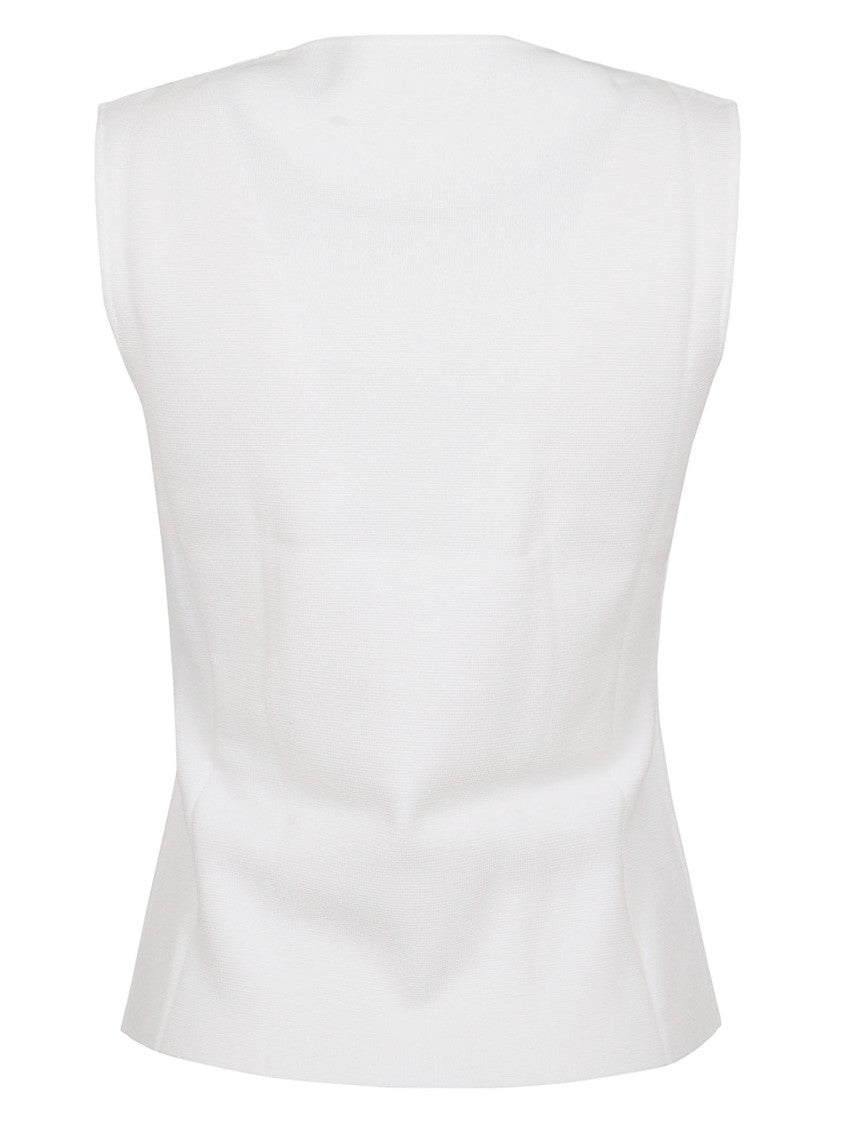 Parosh Sleeveless Knit Top With Crew Neck