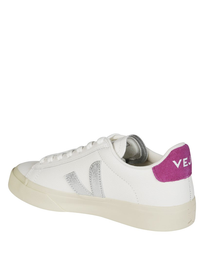 Veja Low-Top Sneakers With Textured Silver Logo