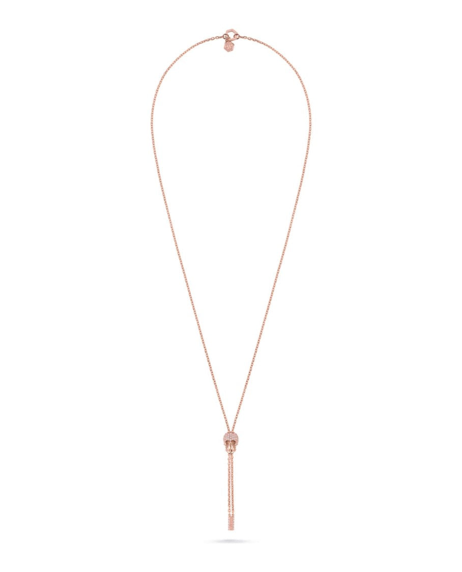 Philipp Plein Sliding $Kull Crystal Cable Chain Necklace