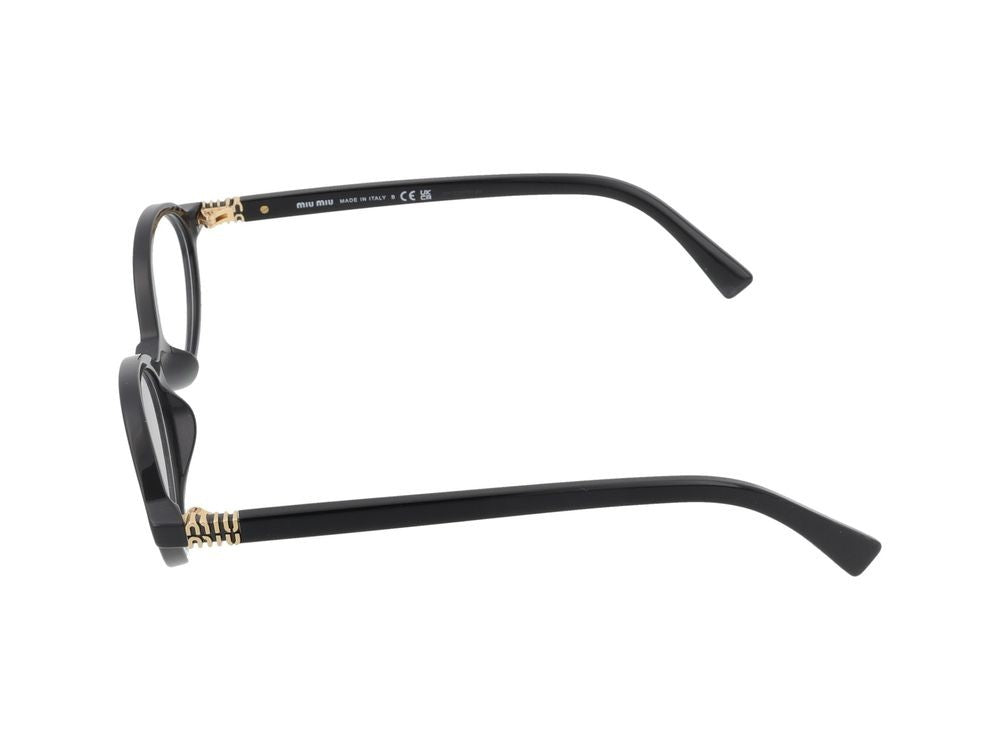 Miu Miu Gold Accent Rounded Frame Acetate Eyeglasses