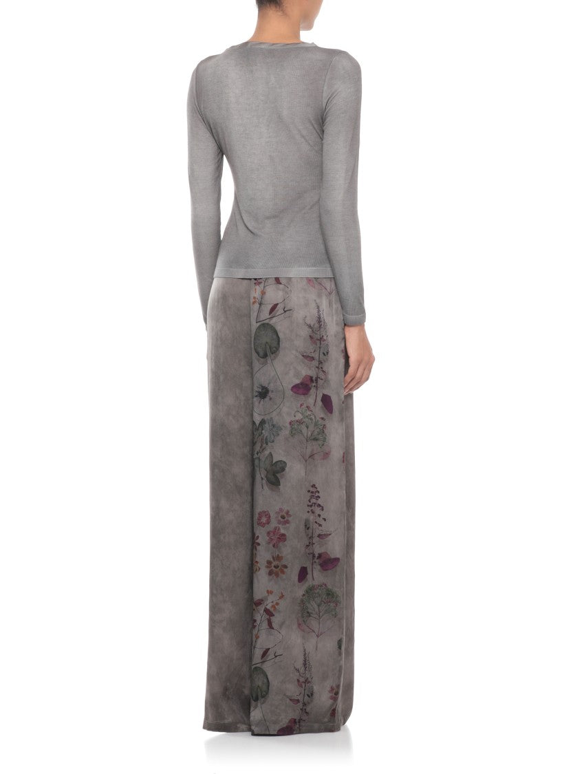 Avant Toi Grey Round Neck Silk-Blend Sweater