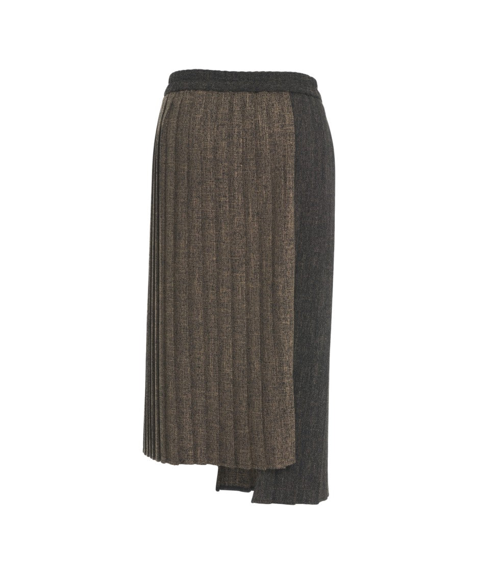 Kaos Asymmetrical Midi Skirt With Modern Pleats