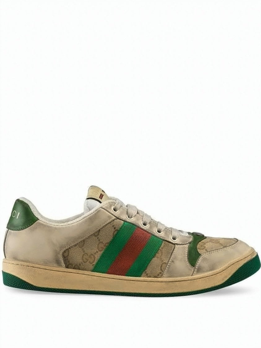 Gucci Distressed Gg Monogram Canvas Sneakers