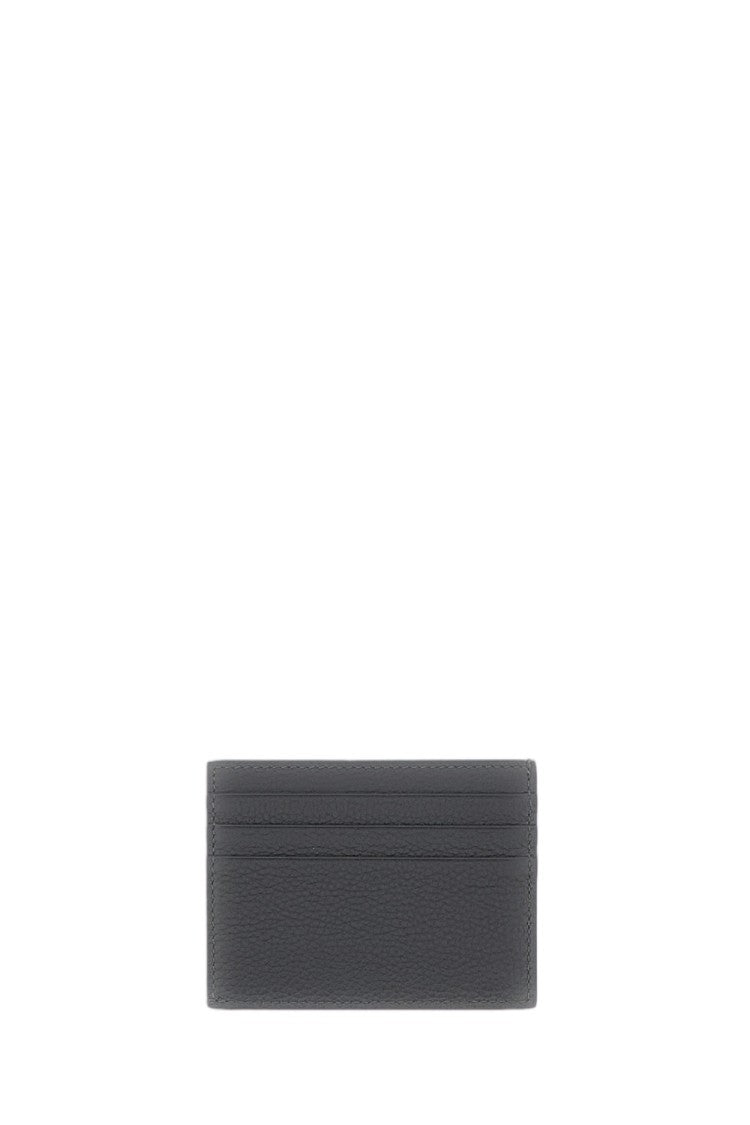 Thom Browne Grey Pebbled Leather Card Holder